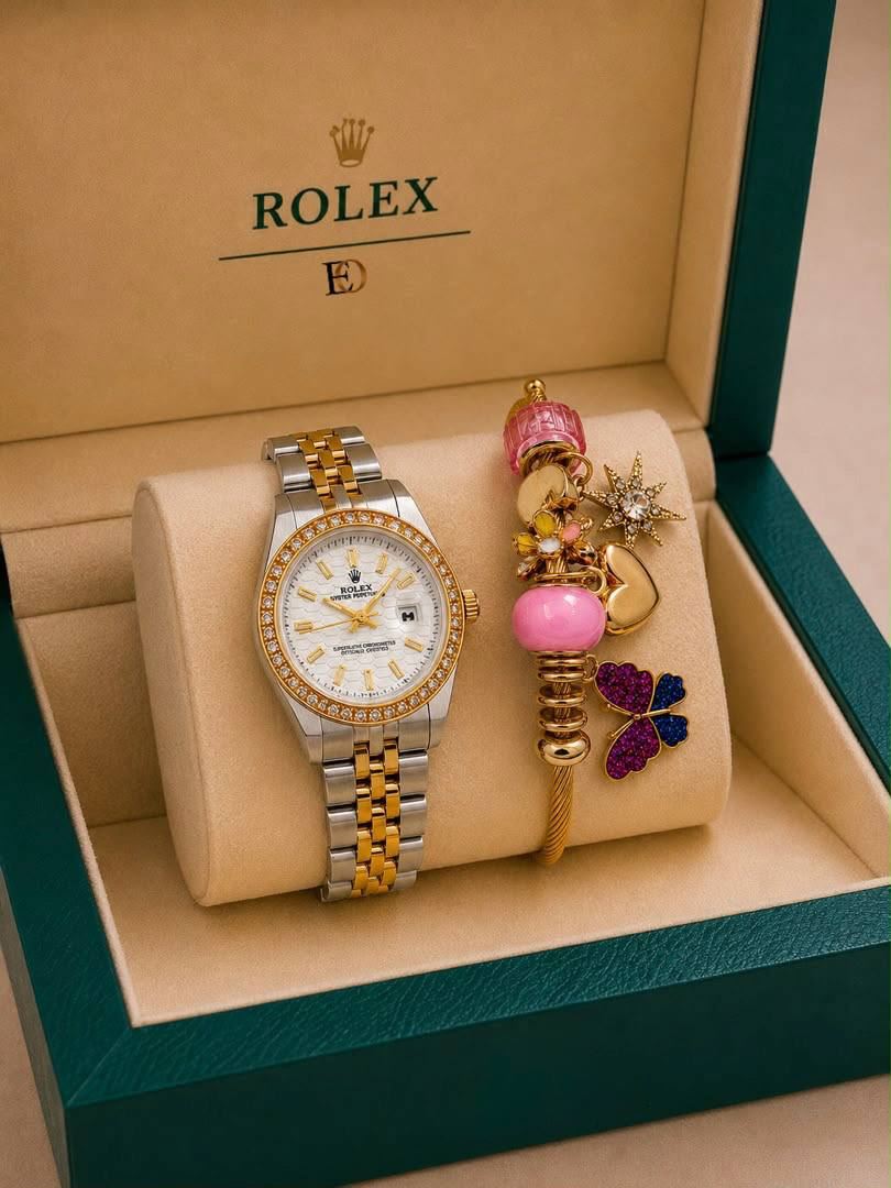 Conjunto Rolex y pulsera a juego de mujer - Imagen 6