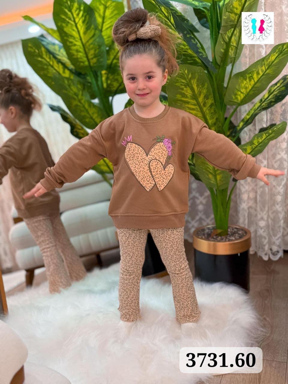Conjunto sudadera corazón y leggins a juego - Imagen 2