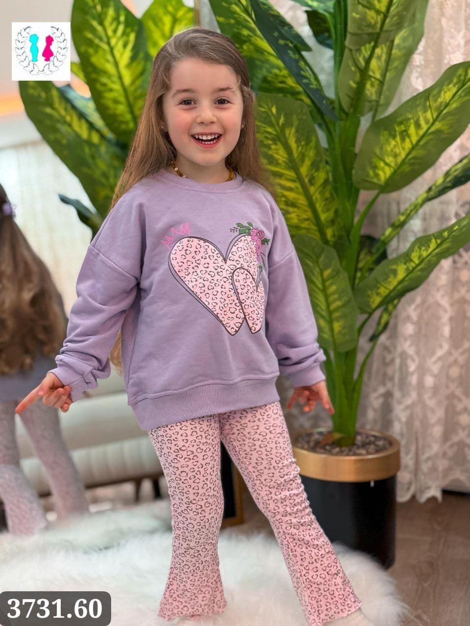 Conjunto sudadera corazón y leggins a juego - Imagen 3