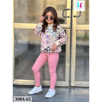 Conjunto sudadera y leggins flores - Imagen 1