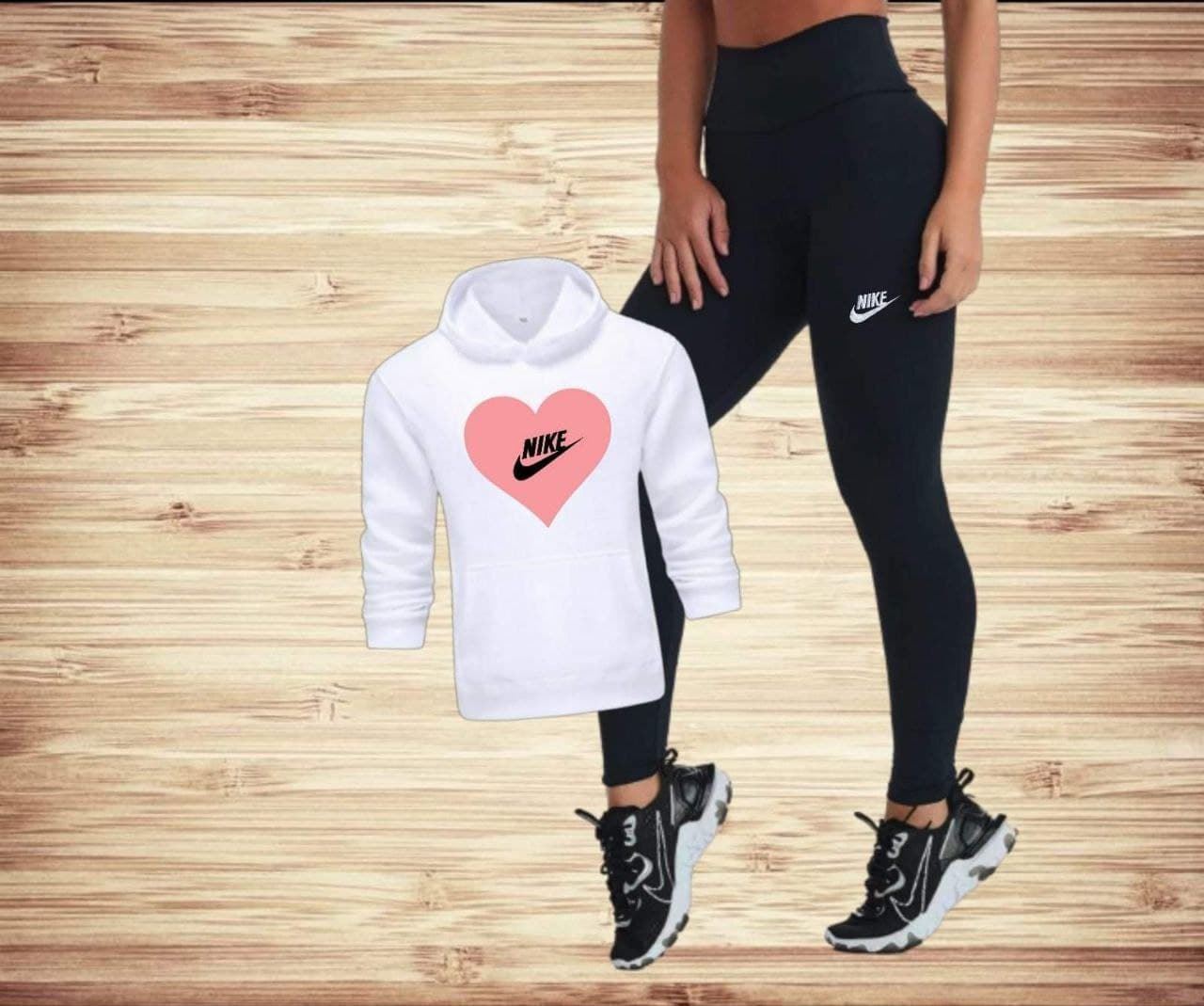 Conjunto sudadera y leggins Nike corazón - Imagen 2