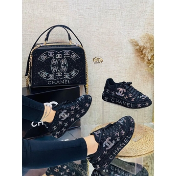 Conjunto  zapatillas y bolso Chanel brillante - Imagen 2