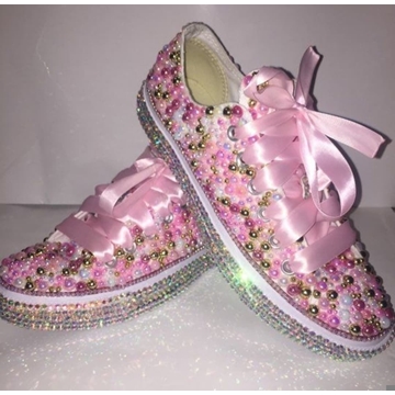 Converse bajas con perlas unicornio - Imagen 1
