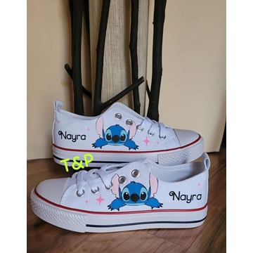 Converse bajas personalizadas de Stich - Imagen 1