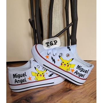 Converse bajas personalizadas Pikachu - Imagen 1