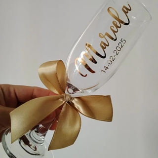 Copa de champán personalizada para boda - Imagen 1