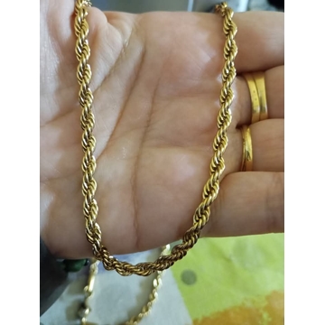 Cordón salomónico de acero bañado en oro - Imagen 1