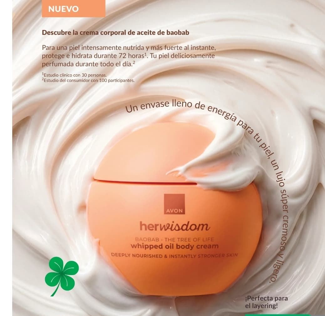 Crema corporal de aceite baobab Avon novedad - Imagen 1