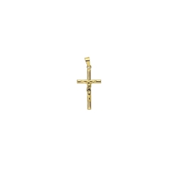 Cruz cristo madero Redondo oro 18 kilates Avancy - Imagen 1
