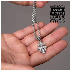 Cruz de Caravaca acero - Imagen 1