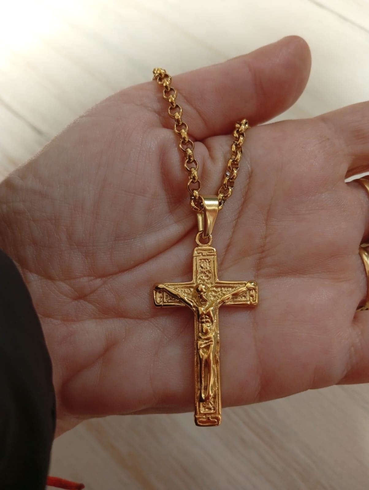 Cruz padre nuestro acero - Imagen 1