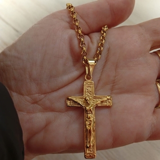 Cruz padre nuestro acero - Imagen 1