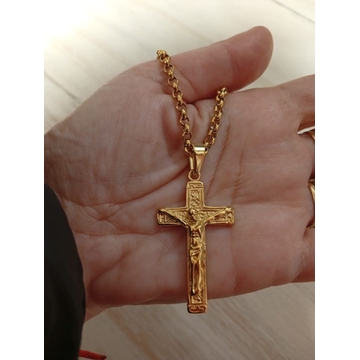 Cruz padre nuestro acero - Imagen 1