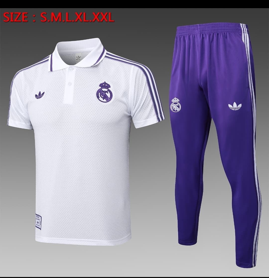 Equipación real Madrid polo y pantalón largo - Imagen 1
