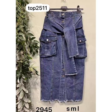 Falda vaquera con lazo - Imagen 1