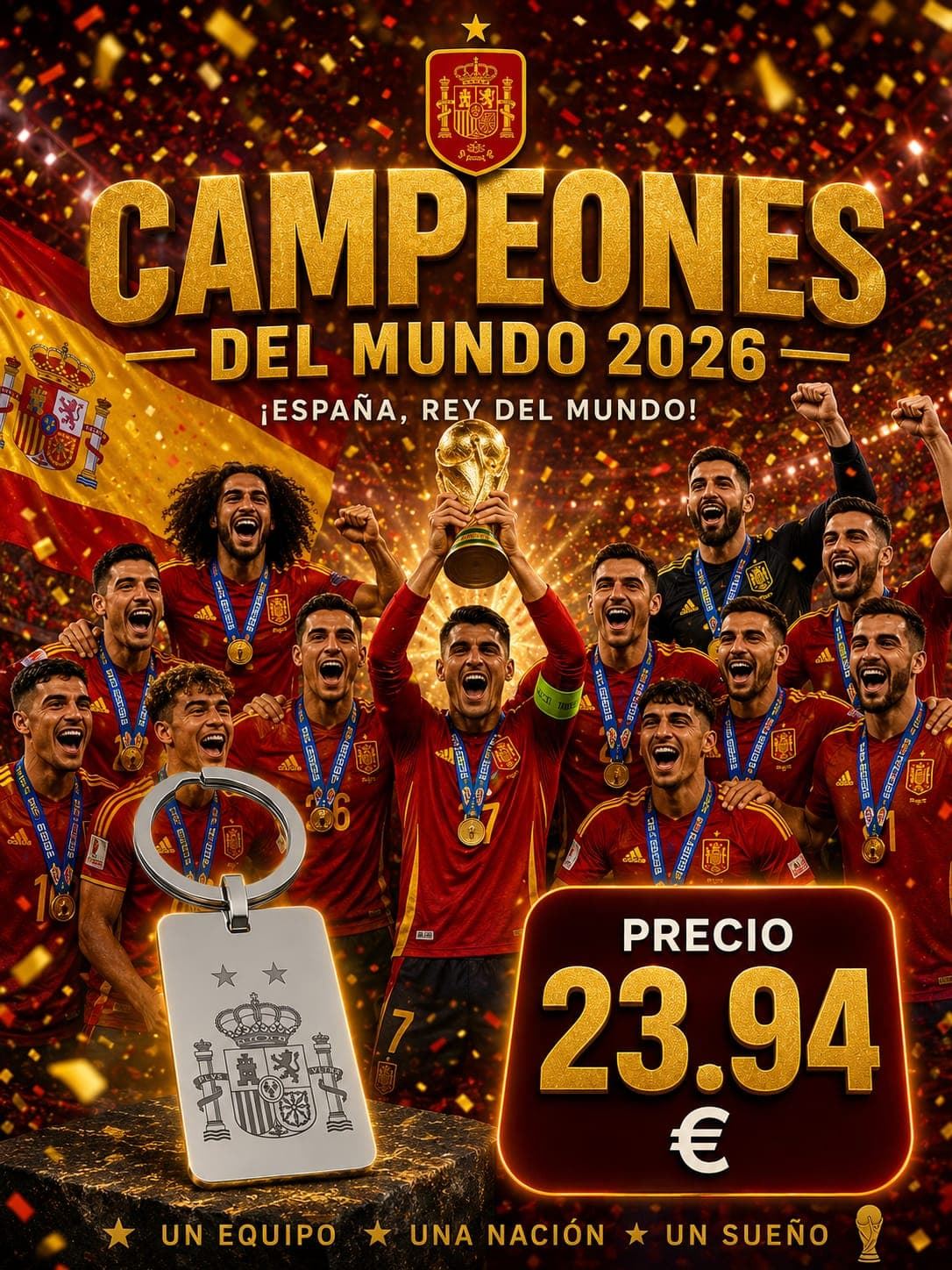 Llavero acero escudo España - Imagen 2