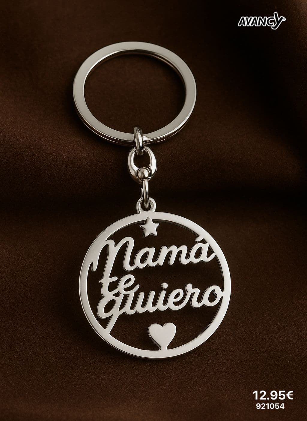 Llavero mamá te quiero acero - Imagen 1