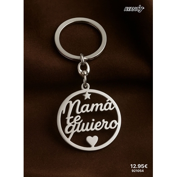 Llavero mamá te quiero acero - Imagen 1