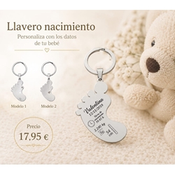 Llavero pie  bebé nacimiento - Imagen 1