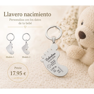 Llavero pie  bebé nacimiento - Imagen 1