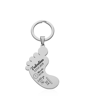 Llavero pie nacimiento acero - Imagen 1