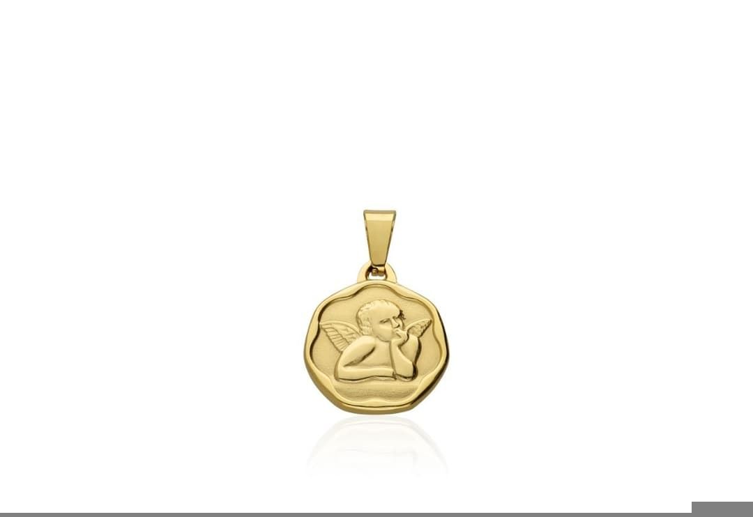 Medalla ángel de la guarda acero - Imagen 1