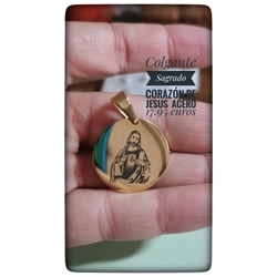 Medalla Corazón de jesús acero antialérgico - Imagen 1