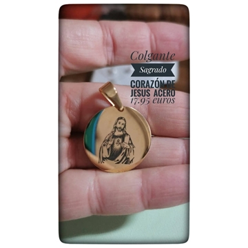 Medalla Corazón de jesús acero antialérgico - Imagen 1