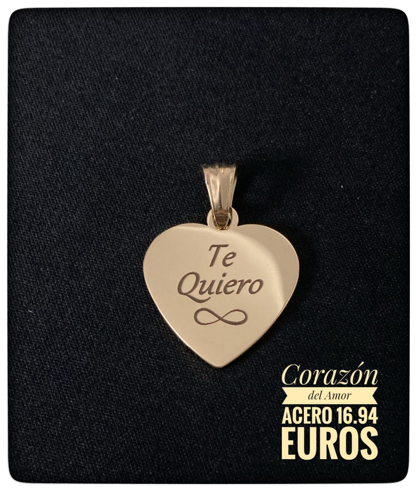 Medalla Corazón personalizada acero antialérgico - Imagen 1