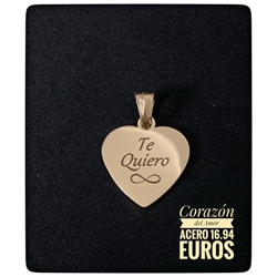 Medalla Corazón personalizada acero antialérgico - Imagen 1