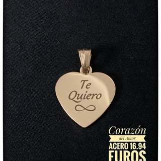 Medalla Corazón personalizada acero antialérgico - Imagen 1