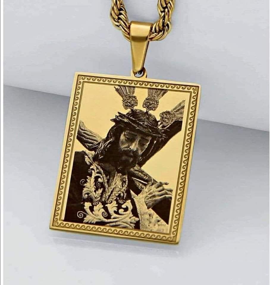 Medalla cristo rectangular fotograbado - Imagen 1