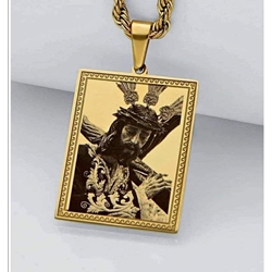 Medalla cristo rectangular fotograbado - Imagen 1