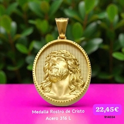 Medalla rostro de cristo acero - Imagen 1