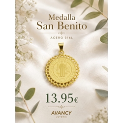 Medalla San Benito acero - Imagen 1