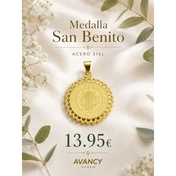 Medalla San Benito acero - Imagen 1