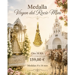 Medalla Virgen del Rocío mini Oro - Imagen 1