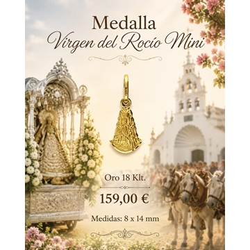 Medalla Virgen del Rocío mini Oro - Imagen 1