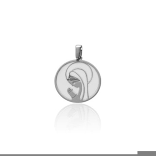 Medalla virgen María niña plata de primera ley - Imagen 1