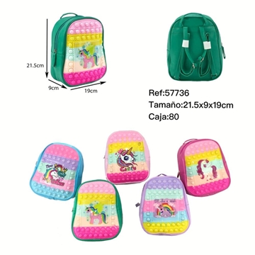 Mochila Pop It  unicornio multicolor - Imagen 1