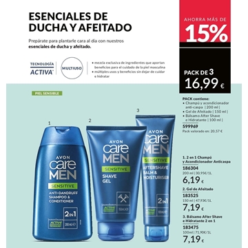 Pack para afeitado Avon care men - Imagen 1