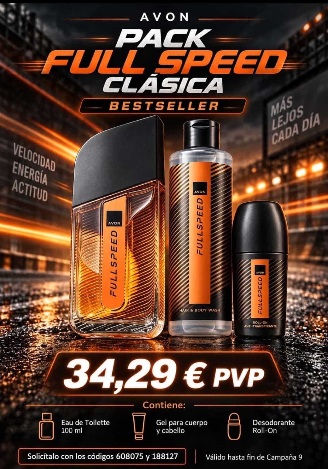 Pack perfume Full Speedy clásica Avon - Imagen 1