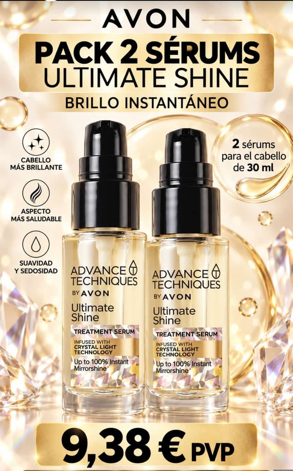 Pack serum capilar advance techniques ultimate shine Avon - Imagen 1