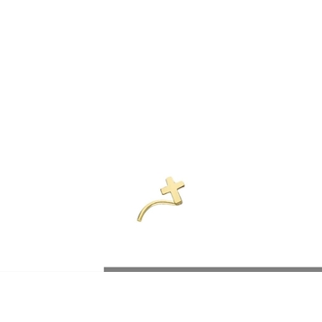 Pendiente piercing nariz cruz oro 18 kilates - Imagen 1