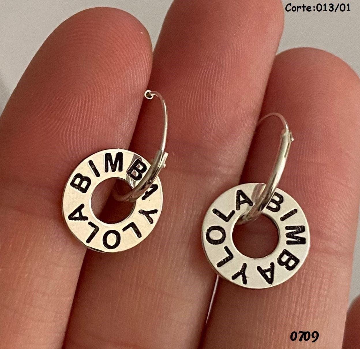 Pendientes aro Bimba plata de ley - Imagen 1