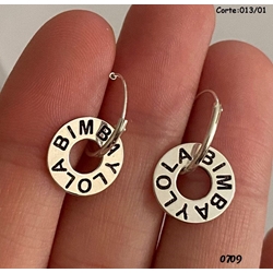 Pendientes aro Bimba plata de ley - Imagen 1