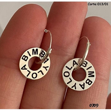 Pendientes aro Bimba plata de ley - Imagen 1