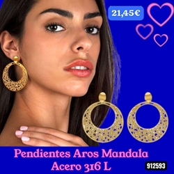 Pendientes aro mandala - Imagen 1