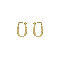 Pendientes aro onda texturizada Plata - Imagen 1