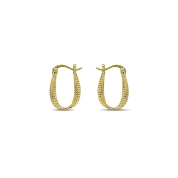 Pendientes aro onda texturizada Plata - Imagen 1